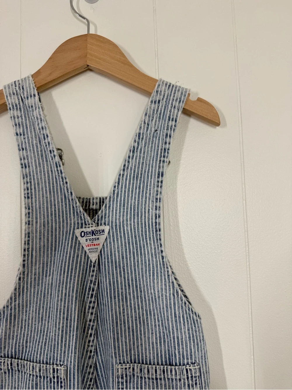 OshKosh B’Gosh Vintage Made in USA Paper Tag Striped Overalls